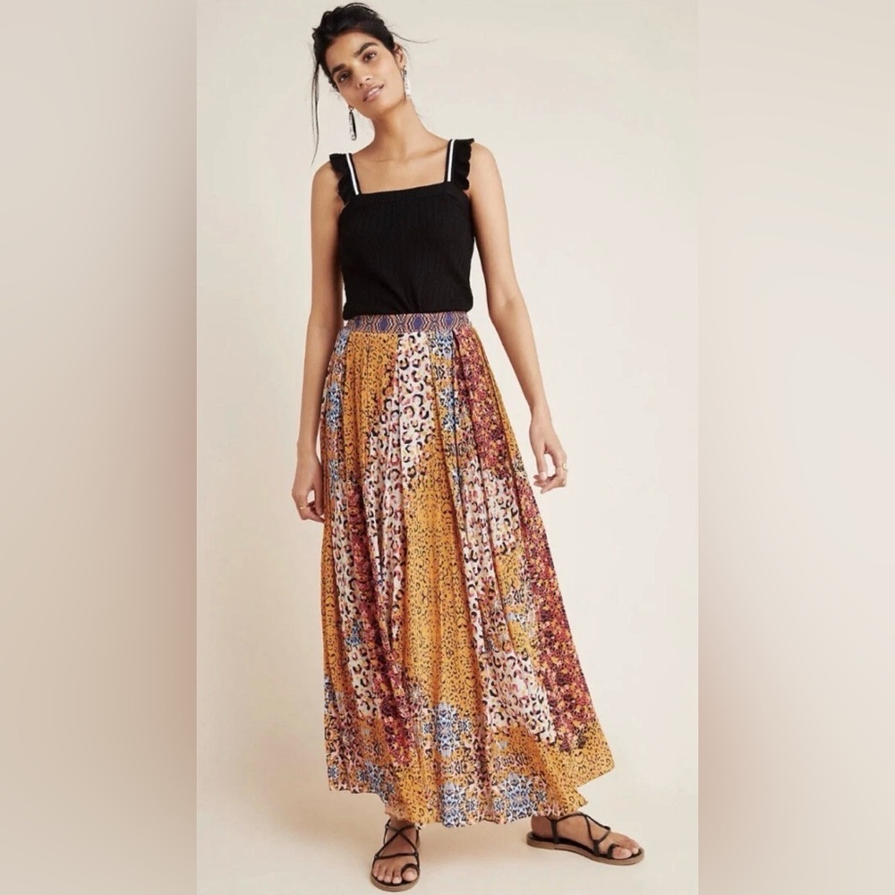 ANTHROPOLOGIE X BHANUNI BY JYOTI PANTHERS | Mixed Media Maxi Skirt